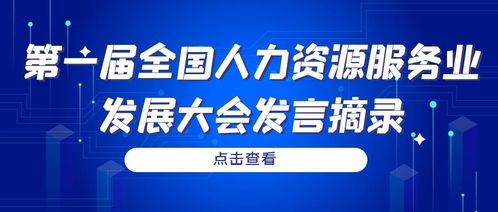 第一届全国人力资源服务业发展大会发言摘录